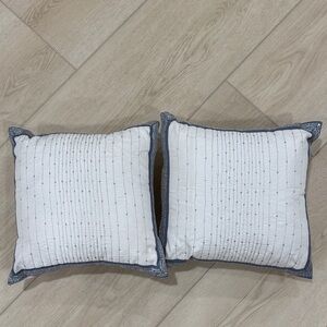 West Elm White and Blue sequined Accent Pillows